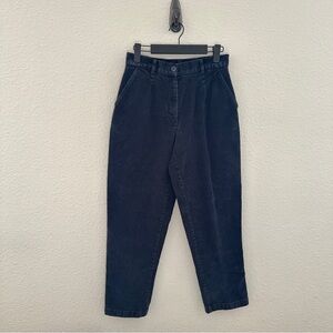 L.L. Bean Vintage Navy Blue Corduroy High Rise Straight Leg Pants 4 Retro